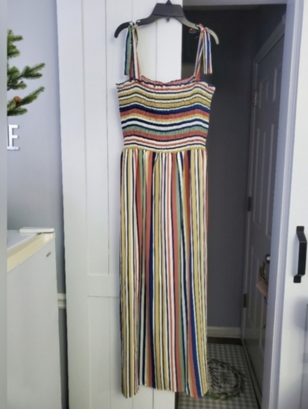 Monteau Multicolored Striped Maxi Dress. New!